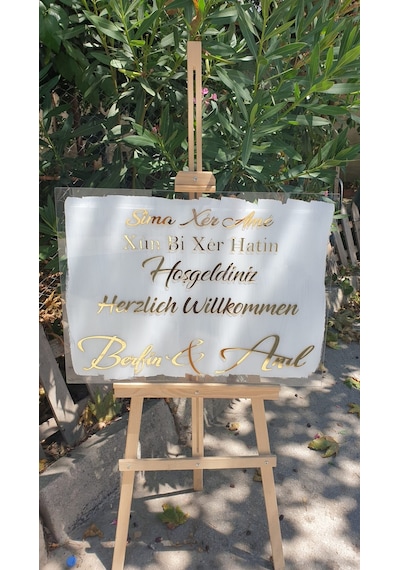 Pleksi Düğün Nişan Doğum Günü Karşılama Panosu