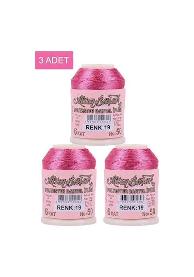 Hubrendy Tedarik 3 Adet Altınbaşak Oya Ve Dantel İpi 20 Gr - Royaleks - No: 019