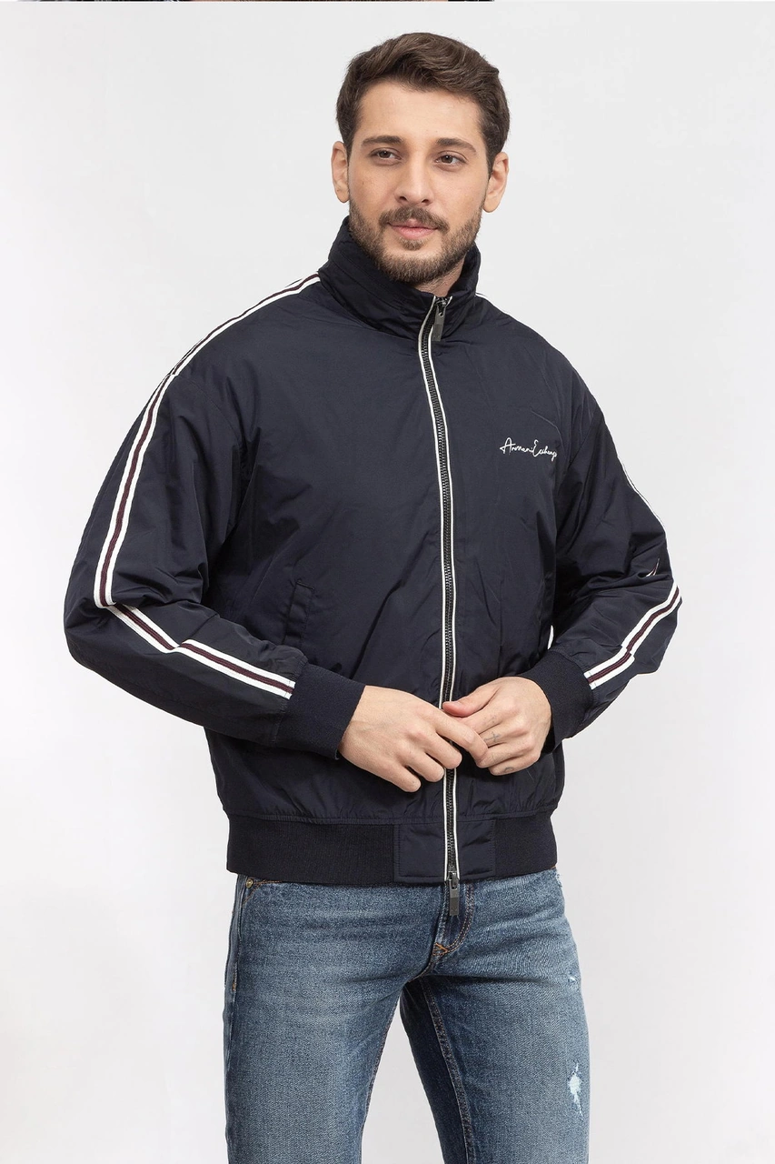 Armani Exchange Armani Sırt Baskılı Erkek Mont Lacivert