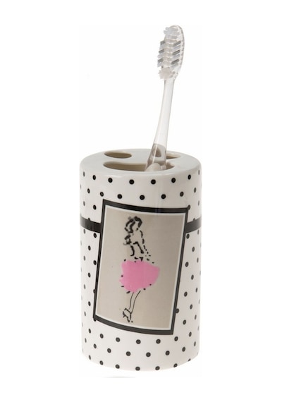 SERAMİK DİŞ FIRÇALIK PEMBE ELBİSELİ KADIN MODEL 7X7X11CM Diğer