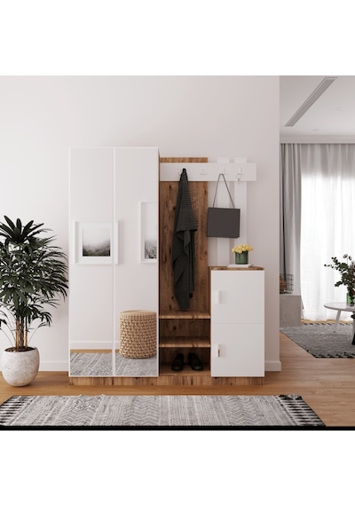 Robinhome Robin Home Benjamin Vestiyer Portmanto Ayakkabılık Çam-Beyaz