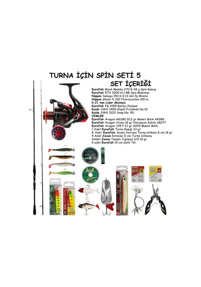 Turna Avı İçin Spin Olta Seti 5