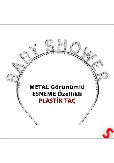 Baby Shower Taç Ve Kuşak Seti - Gümüş