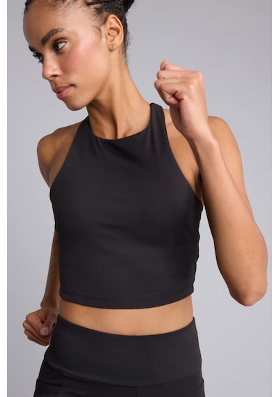 Defacto Ultra Yumuşak Orta Destekli Bisiklet Yaka Crop Sporcu Bra H5306ax26aubk81 Siyah-bk81