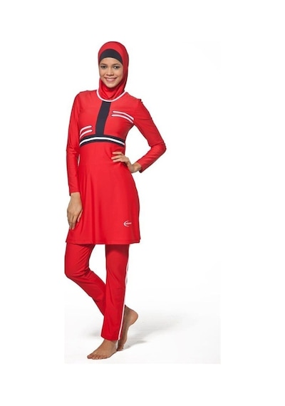 Adasea 0015 Kırmızı Tamboy Full Lycralı Tesettür Mayo