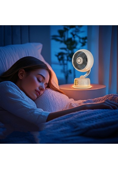 Go Des Gd-hs63 Otomatik Salınımlı Gece Lambalı Sessiz Soğutucu Masa Fanı Bej