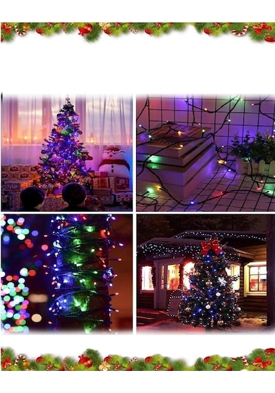 Dekoratif Hediye 100 Ledli Fişli 10 Mt Noel Parti Yılbaşı Ağaç Ay