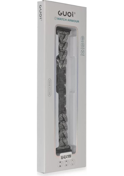 Newface Apple Watch 38mm Node Taşlı Kordon - Siyah