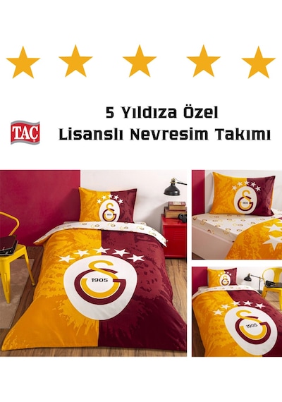 Tek Kişilik Nevresim Tak. Çarşafı Lastikli Galatasaray 5. Yıldız