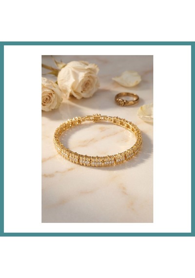 Trendexa Gold Renk Pirinç Elegance Zirkon Taşlı Kadın Bileklik Mac
