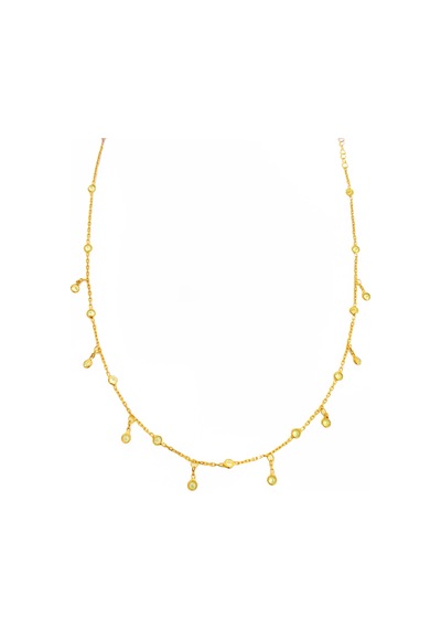 Sarkık Tifani Taşlı Gümüş Choker Kolye Rose Gold