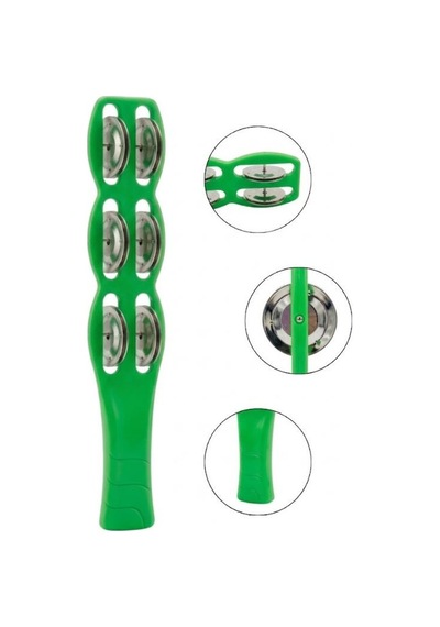 Temel Plastik Çubuk Tef 6 Zilli Yeşil 26 Cm