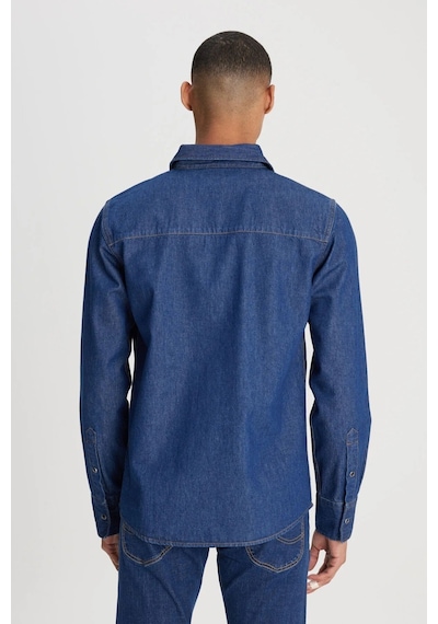 Lee Regular Fit Mavi Erkek Denim Uzun Kollu Jean Gömlek - L241513xt 001