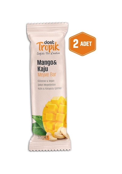 Mango Ve Kaju Aromalı Meyve Bar 35 G Meyve İçeren Pratik Atıştırmalık 2 Adet