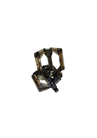 Renkli Platform Pedal Şeffaf Transparan Bilyalı Reflektörlü Bisiklet Pedalı 10x10 Cm Siyah