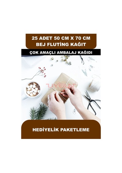 25 Adet 50cm X 70cm 100 Gr. Fluting Bej Ambalaj Kağıdı, Çeyiz Ev Eşyası Hediye Ürün Paketleme, Çocuk Etkinlikleri