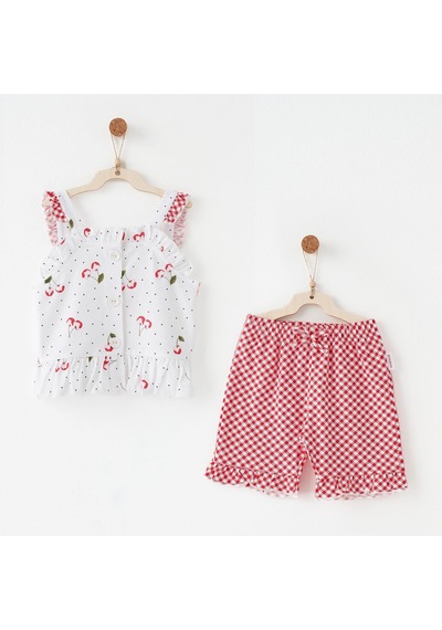 Andywawa Kız Bebek Takım 2 Parça Set Cherry Chatty Anw-ac26684 Kırmızı