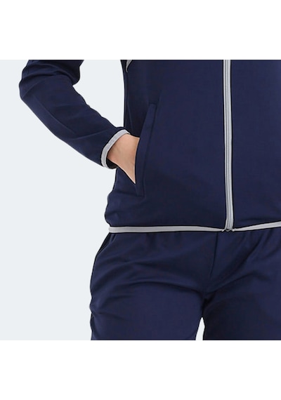 Slazenger ROCKSTAR Kadın Fermuarlı Dik Yaka Cepli Lacivert Eşofman Takımı
