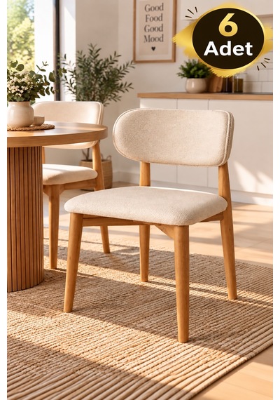 6 Adet Polo Nergis Ahşap Gürgen Sandalye Cafe,restaurant,mutfak,salon,yemek Odası Sandalyesi Naturel