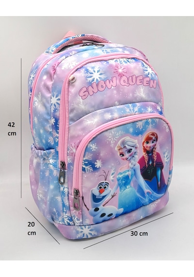 Frozen Desen Termal Beslenmelikli Ve Kalemlikli Suya Dayanıklı Kumaş Sırt İlkokul Çantası / 3900 Çok Renkli