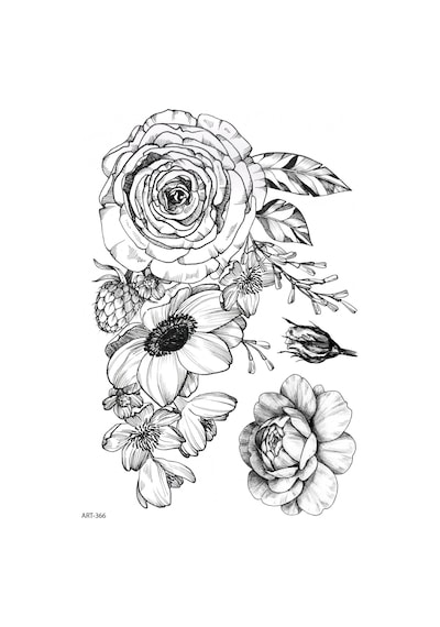Arı Ve Çiçek Geçici Dövme,geçici Tattoo ,vücut Dövme,kol Bilek Dövme,boyun Dövme,sırt Dövme