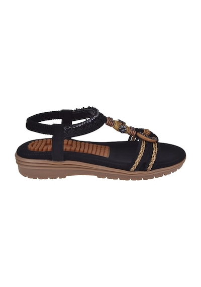 Guja Taş Detaylı Comfort Kadın Sandalet Gj-24y120-4 Siyah-siyah Siyah