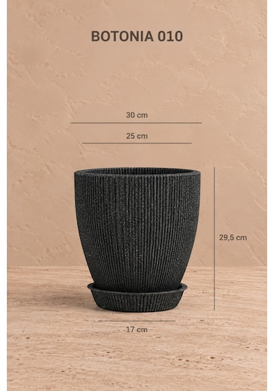 Bostann Dekoratif Saksı - Botonıa 010 - 13l - Antrasit 13 Lt