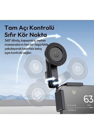 Ulanzi Sk28 Manyetik Araç Telefon Tutucu Tesla Model 3 Y S X Uyumlu - S012 Siyah
