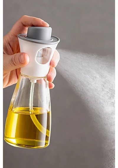 Cam Şişeli Spreyli 220 Ml Yağdanlık Sosluk Çok Amaçlı Sirkelik Beyaz