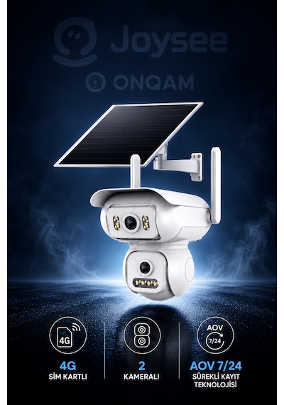 2 Kameralı 6mp 4g Sim Kartlı Solar Panelli Sürekli Kayıt Teknolojili Güvenlik Kamerası