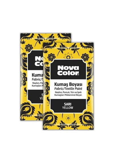 Sarı Kumaş Boyası Toz 12 gr 2 Adet Nova Color Toz Kumaş Boyası Sa