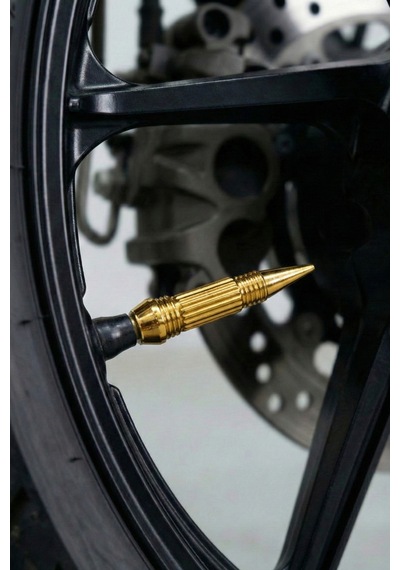 Motosiklet Altın Krom Kurşun Model Sibop Kapağı 2 Li Universal Motor Aksesuarı