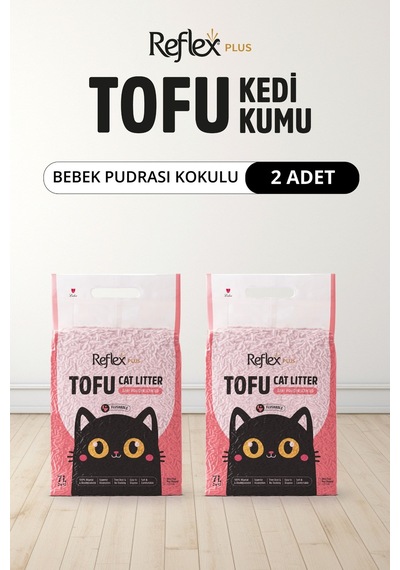 Reflex Plus Bebek Pudrası Kokulu Tofu Kedi Kumu 7l X 2 Adet