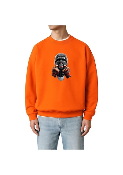 Benroma 3 İplik Penye Ahmed Osman Baskılı Unisex Sweatshırt Turuncu