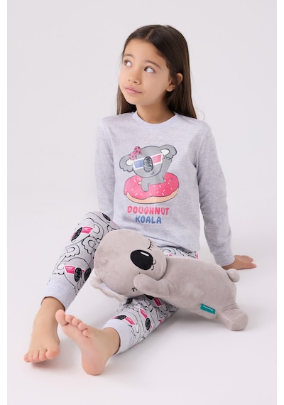 Rolypoly Kız Çocuk Gri Pijama Takımı Gri