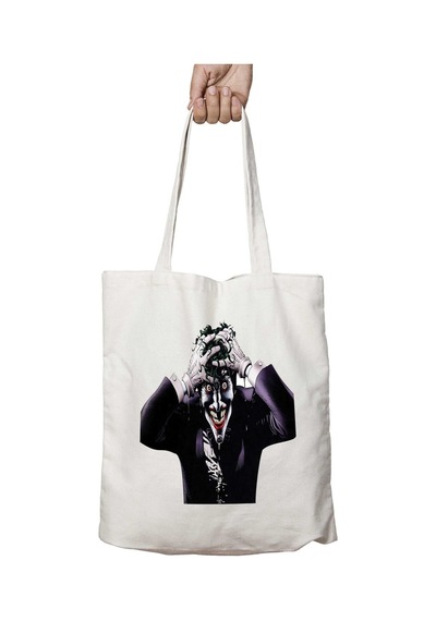 Art Hediye The Joker Ne Yaptın Ben İki Tarafı Kalıcı Baskılı Yıkanabilir Çanta Çok Renkli