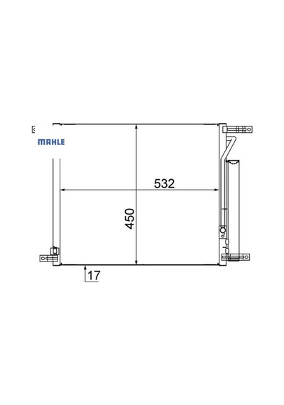 Klima Radyatörü Kondenser Chevrolet Aveo Al/al 515x428x16 Mahle 96878657/ 94838817/ 95227757