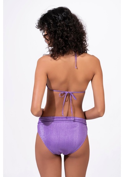 Endeep Kadın Yarım Dolgulu Aksesuarlı Simli Bikini Takımı Mor