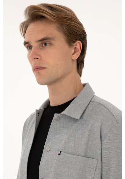 U.S. Polo Assn. Erkek Gri Örme Gömlek 50308470-vr024