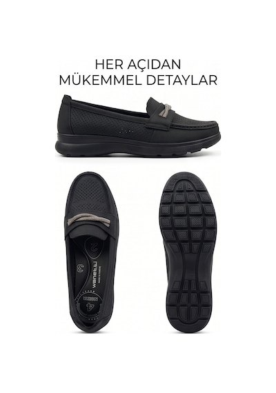 Liarca Aura Comfort Ortopedik Tabanlı Işıltı Detaylı Kadın Siyah Günlük Casual Loafer Ayakkabı Liarca Aura Comfort Ortopedik Tabanlı Işıltı Detaylı Kadın Siyah Günlük Casual Loafer Ayakkabı
