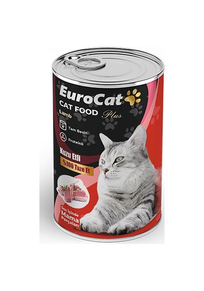 Eurocat - 568 - Kuzu Parça Etli Ytş. Kedi Konserve - Drnds - 400 Gr