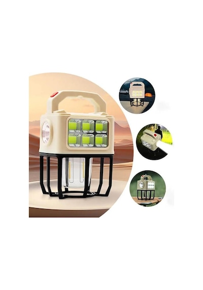 Powermaster Pm-26460 3 Modlu Beyaz Filament Solar Masa Kamp Lambası El Feneri Işıldak ' Black