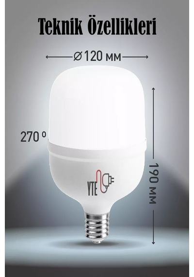 50 W Torch Led Ampul Beyaz 6500k Yüksek Aydınlatma/kalite 1 Adet