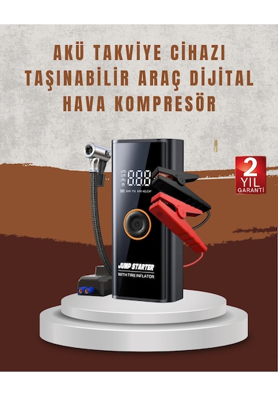 Hmngoxx Çok Fonksiyonlu Araç Yol Yardım Kiti Jump Starter Ve Lastik Pompası Tkndhmngoxx