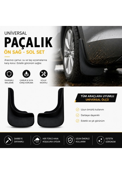 Günaks 2'li Set Oto Paçalık Çamurluk Tozluk Standart