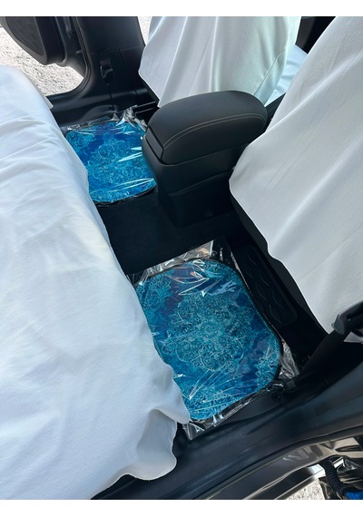 Mavi Kilim Desen Baskılı Oto Halı Paspas Takımı