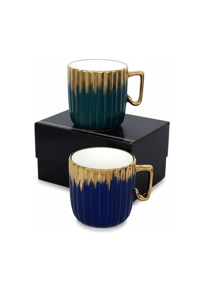 Acar Kupa Porselen Mug Dalgalı Yaldızlı