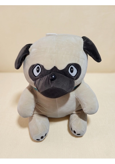 Peluş Oturan Köpek 45 Cm Bej - Kahverengi