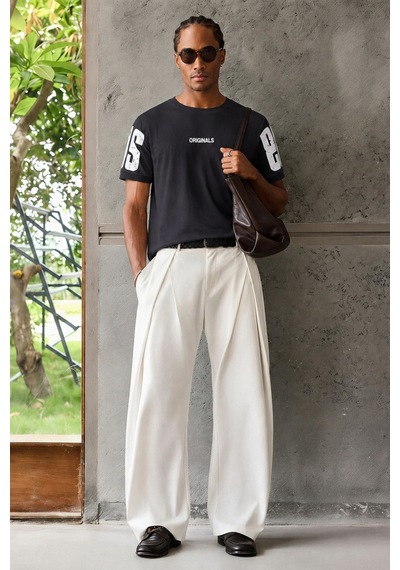 Tarz Cool Originals Baskılı Oversize Erkek Tişört Süprem %100 Cotton Siyah