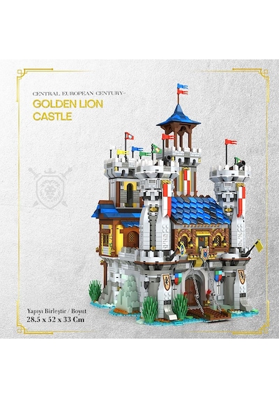 Reobrix 66006 Altın Aslan Kalesi Yaratıcı Yapı Blok Seti Building Blocks Golden Lion Castle -2722 Parça
